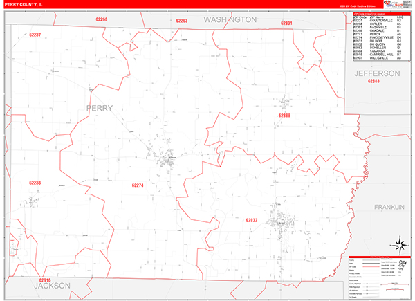 Perry County, IL Zip Code Map