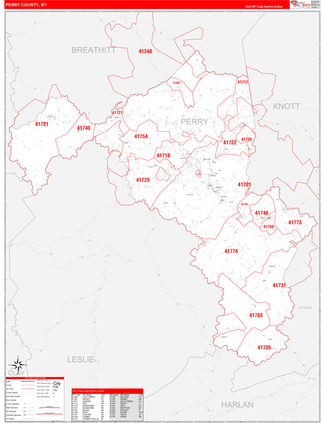 Perry County, KY Zip Code Map
