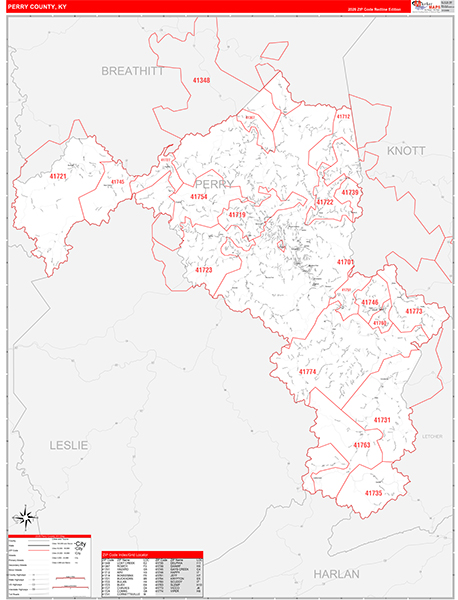 Perry County, KY Zip Code Map