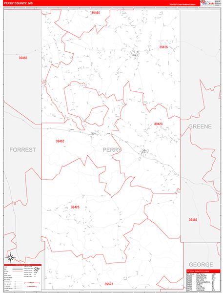 Perry County, MS Zip Code Map