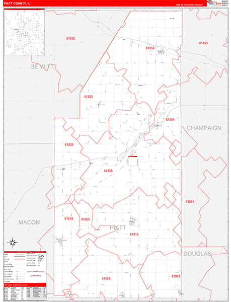 Piatt County, IL Zip Code Map