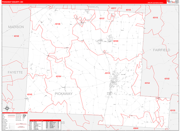 Pickaway County, OH Zip Code Map