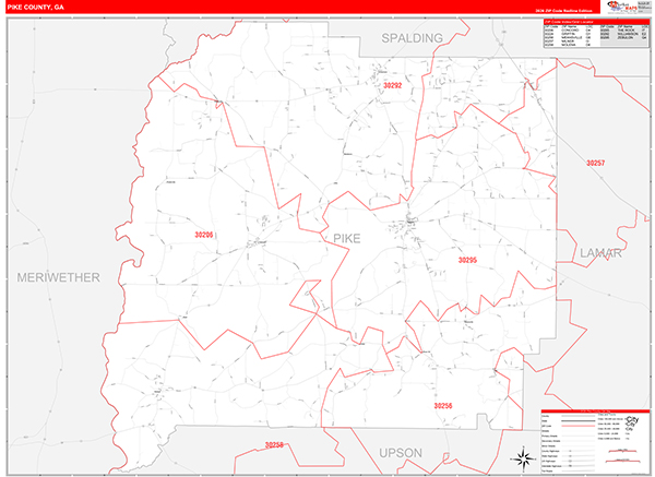 Pike County, GA Zip Code Map