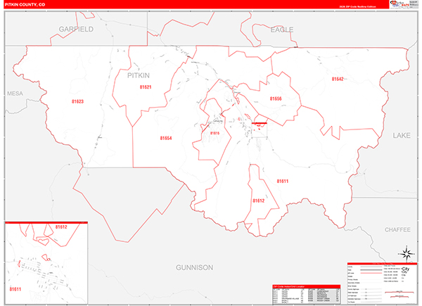 Pitkin County, CO Zip Code Map