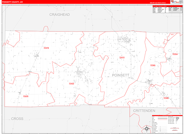 Poinsett County, AR Zip Code Map