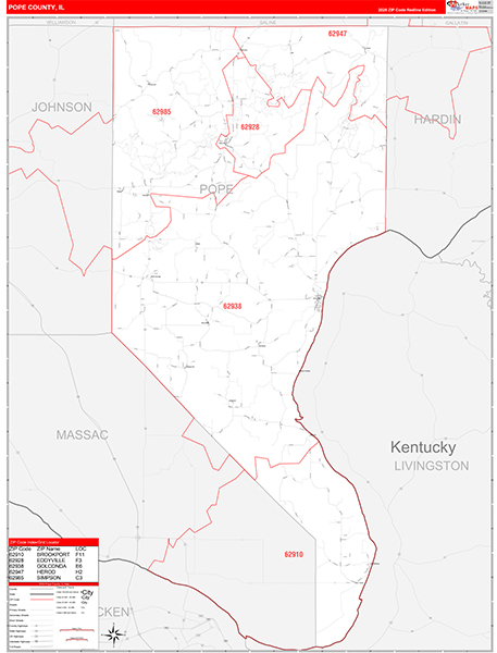 Pope County, IL Zip Code Map