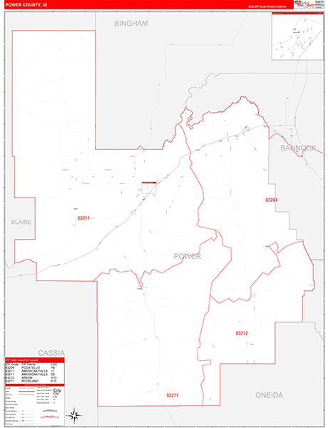 Power County, ID Zip Code Map