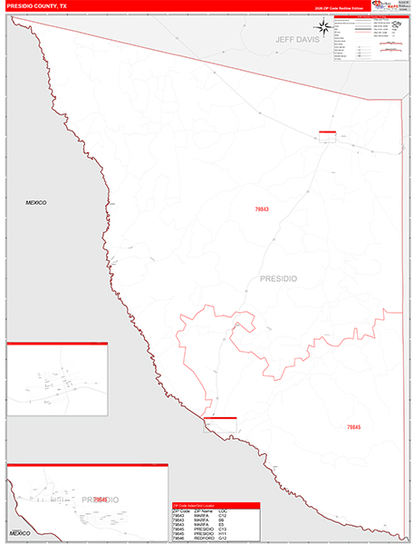 Presidio County, TX Zip Code Map