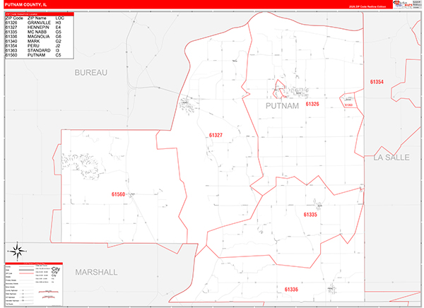Putnam County, IL Zip Code Map