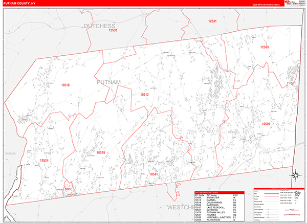 Putnam County, NY Zip Code Map