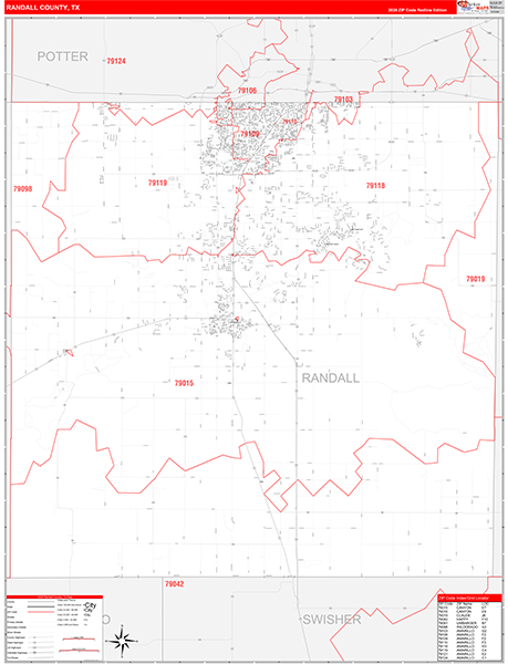 Randall County, TX Zip Code Map