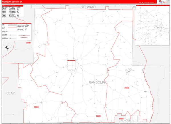 Randolph County, GA Zip Code Map