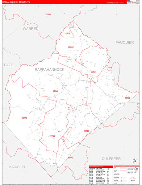 Rappahannock County, VA Zip Code Map
