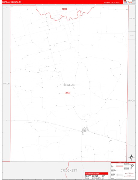 Reagan County, TX Zip Code Map