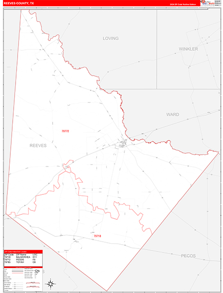 Reeves County, TX Zip Code Map