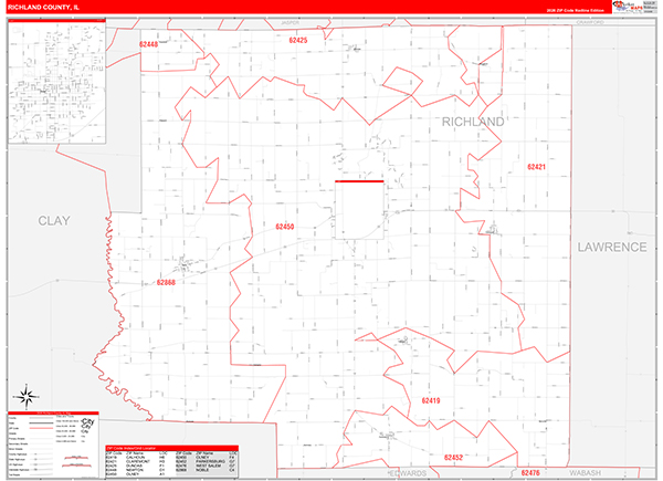 Richland County, IL Zip Code Map