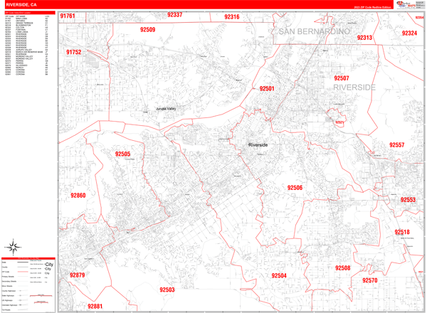Riverside County Digital Map Red Line Style