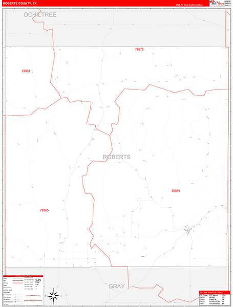Roberts County, TX Zip Code Map