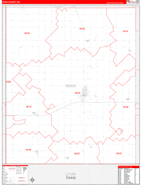 Rock County, MN Zip Code Map