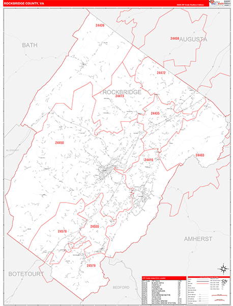 Rockbridge County, VA Zip Code Map
