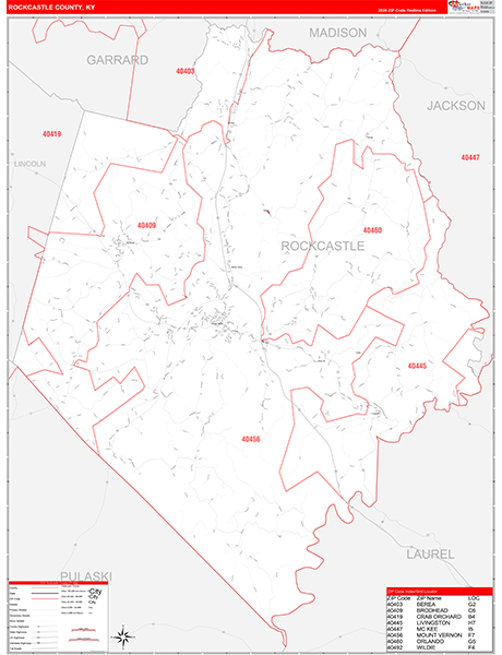 Rockcastle County, KY Zip Code Map