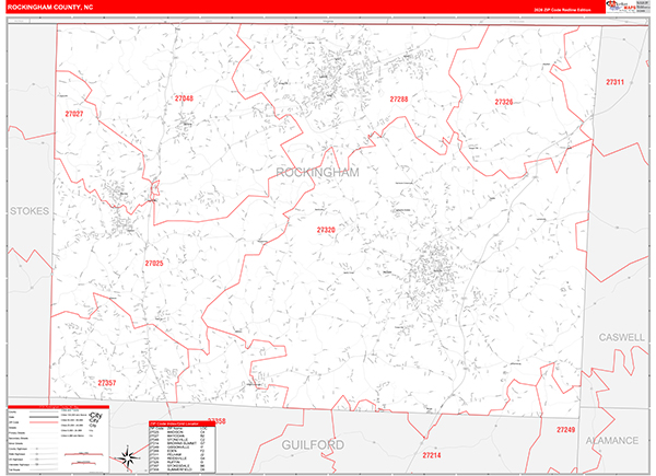 Rockingham County, NC Zip Code Map