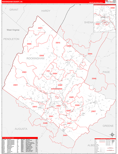 Rockingham County, VA Zip Code Map