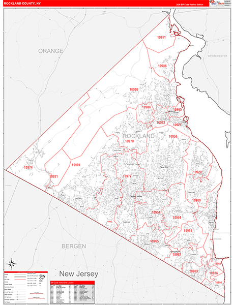 Rockland County, NY Zip Code Map