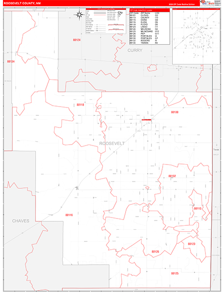 Roosevelt County, NM Zip Code Map