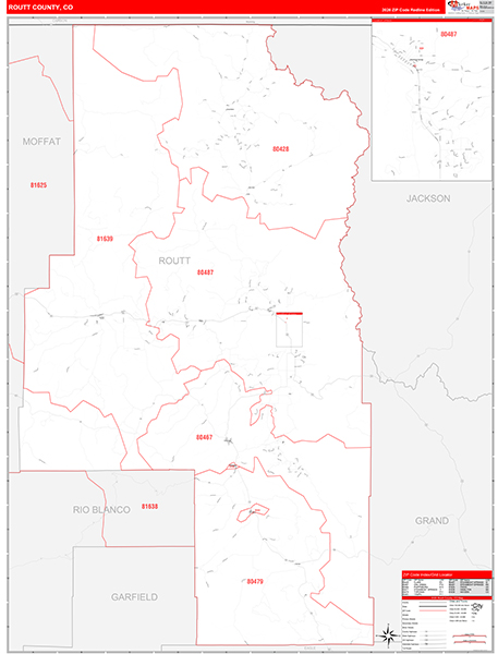 Routt County, CO Zip Code Map