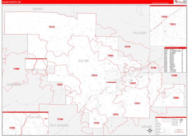 Saline County, AR Zip Code Map