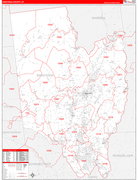 Saratoga County, NY Zip Code Map