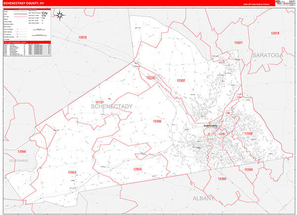 Schenectady County, NY Zip Code Map