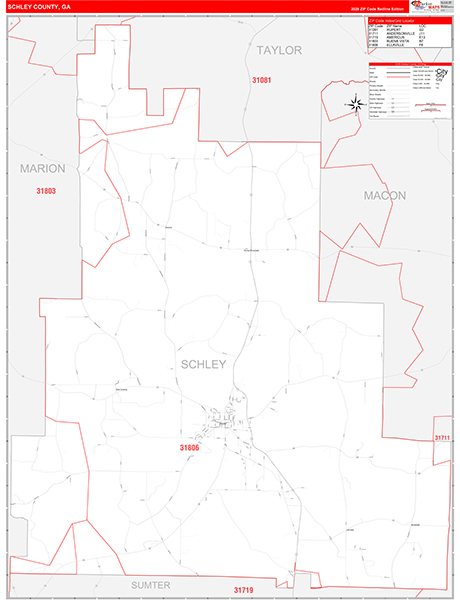 Schley County, GA Zip Code Map