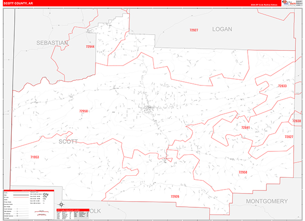 Scott County, AR Zip Code Map