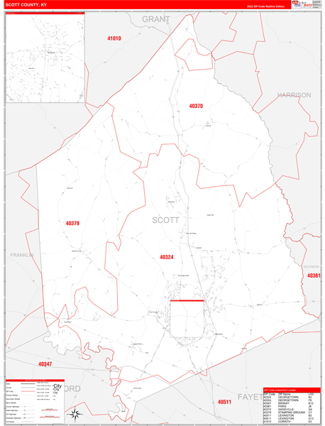 Scott County Digital Map Red Line Style