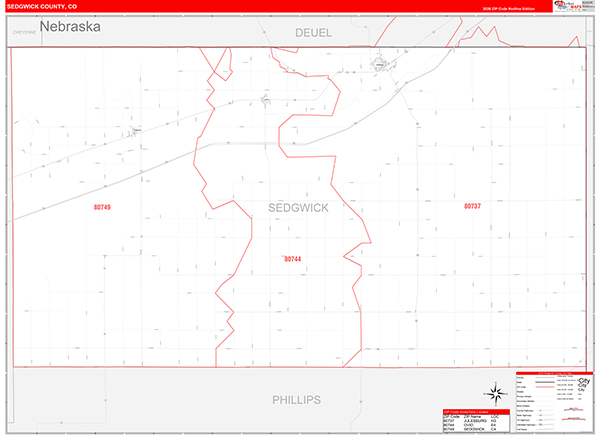 Sedgwick County, CO Zip Code Map