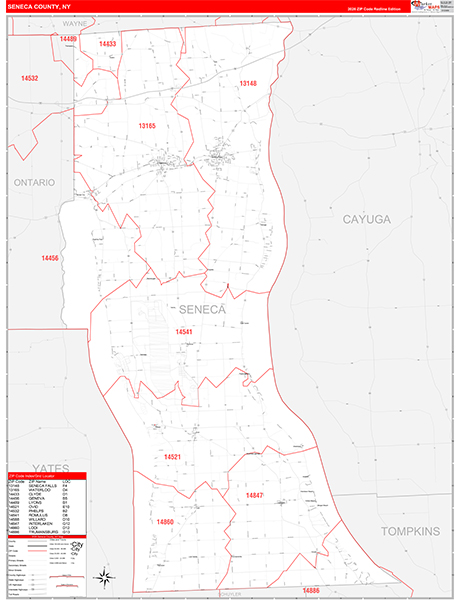 Seneca County, NY Zip Code Map