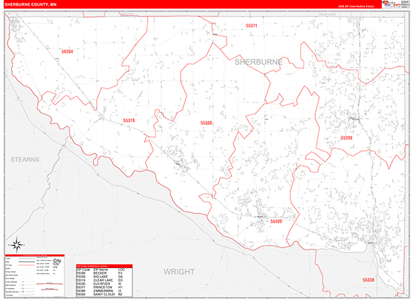 Sherburne County, MN Zip Code Map