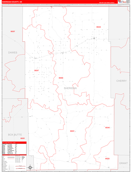 Sheridan County, NE Zip Code Map