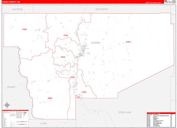 Sierra County, NM Zip Code Map