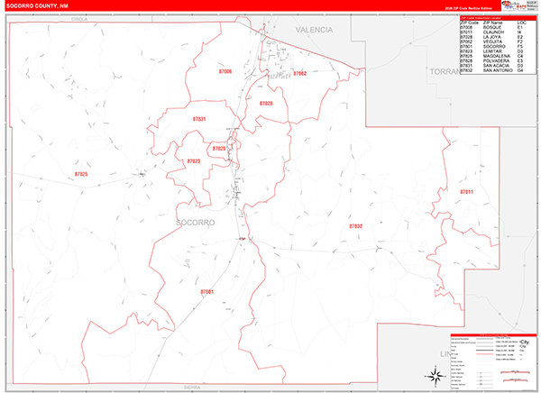 Socorro County, NM Zip Code Map