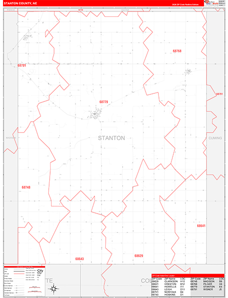 Stanton County, NE Zip Code Map