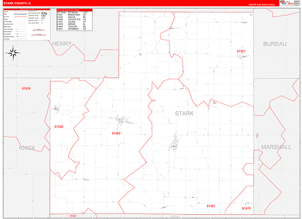 Stark County, IL Zip Code Map