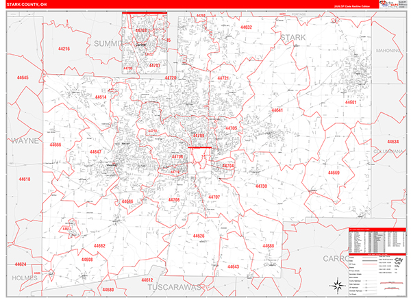 Stark County, OH Zip Code Map