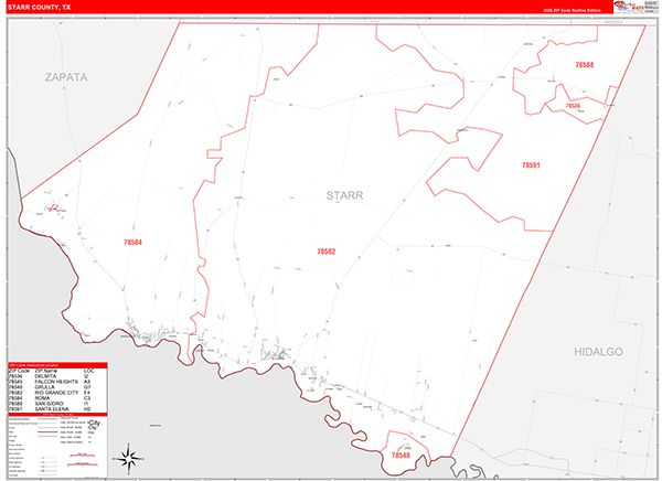 Starr County, TX Zip Code Map