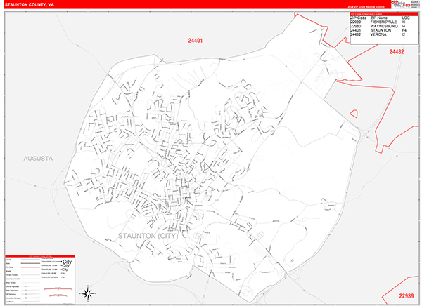 Staunton County, VA Zip Code Map