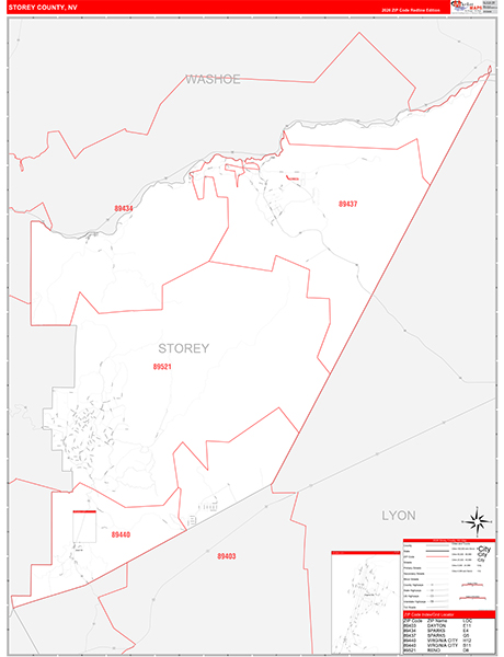 Storey County, NV Zip Code Map