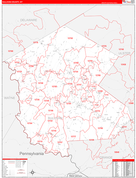 Sullivan County, NY Zip Code Map