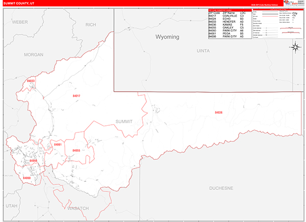 Summit County, UT Zip Code Map